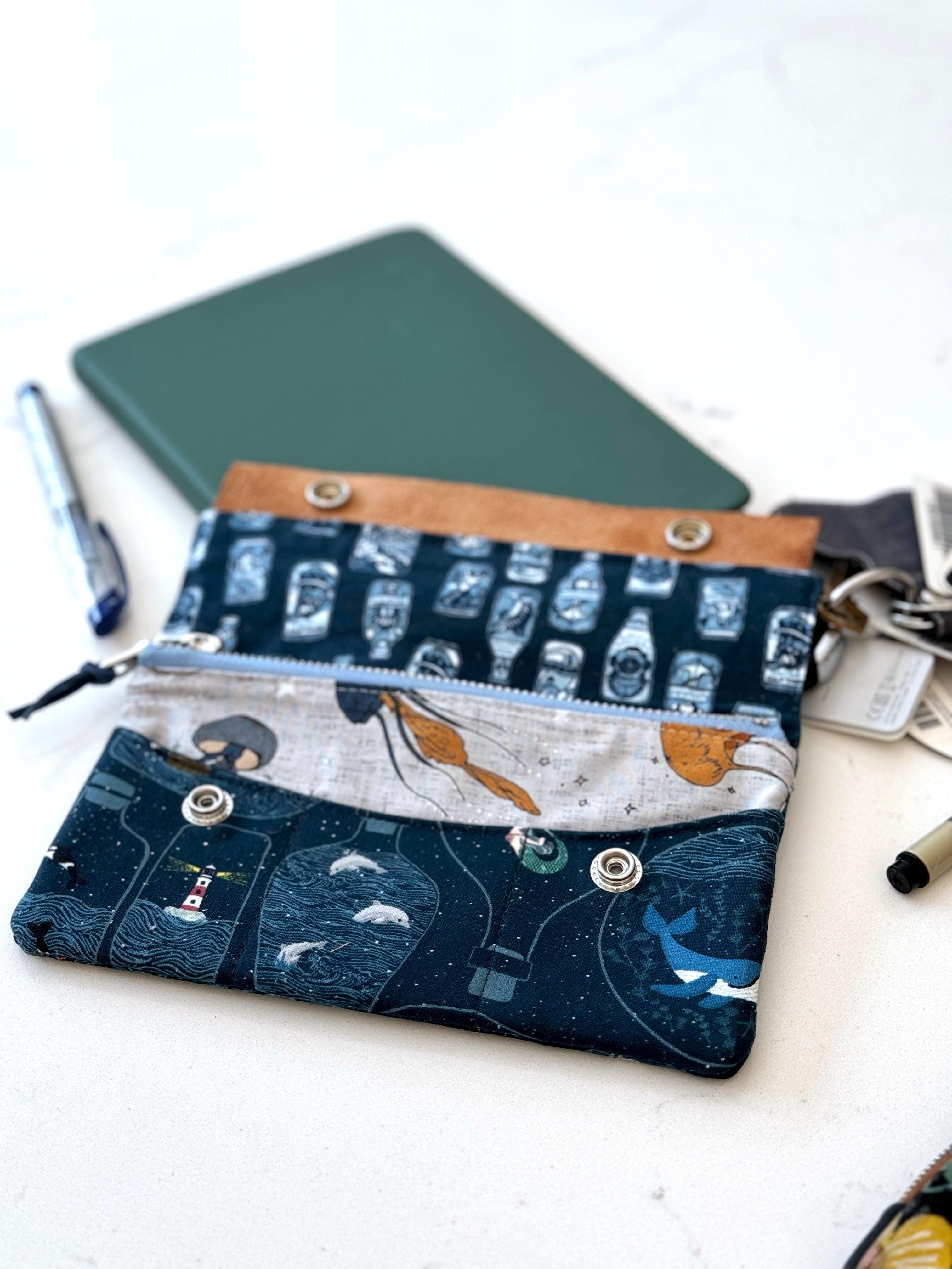 The Janet - Full Size Wallet in Imaginative Nautical Theme - KrisChris