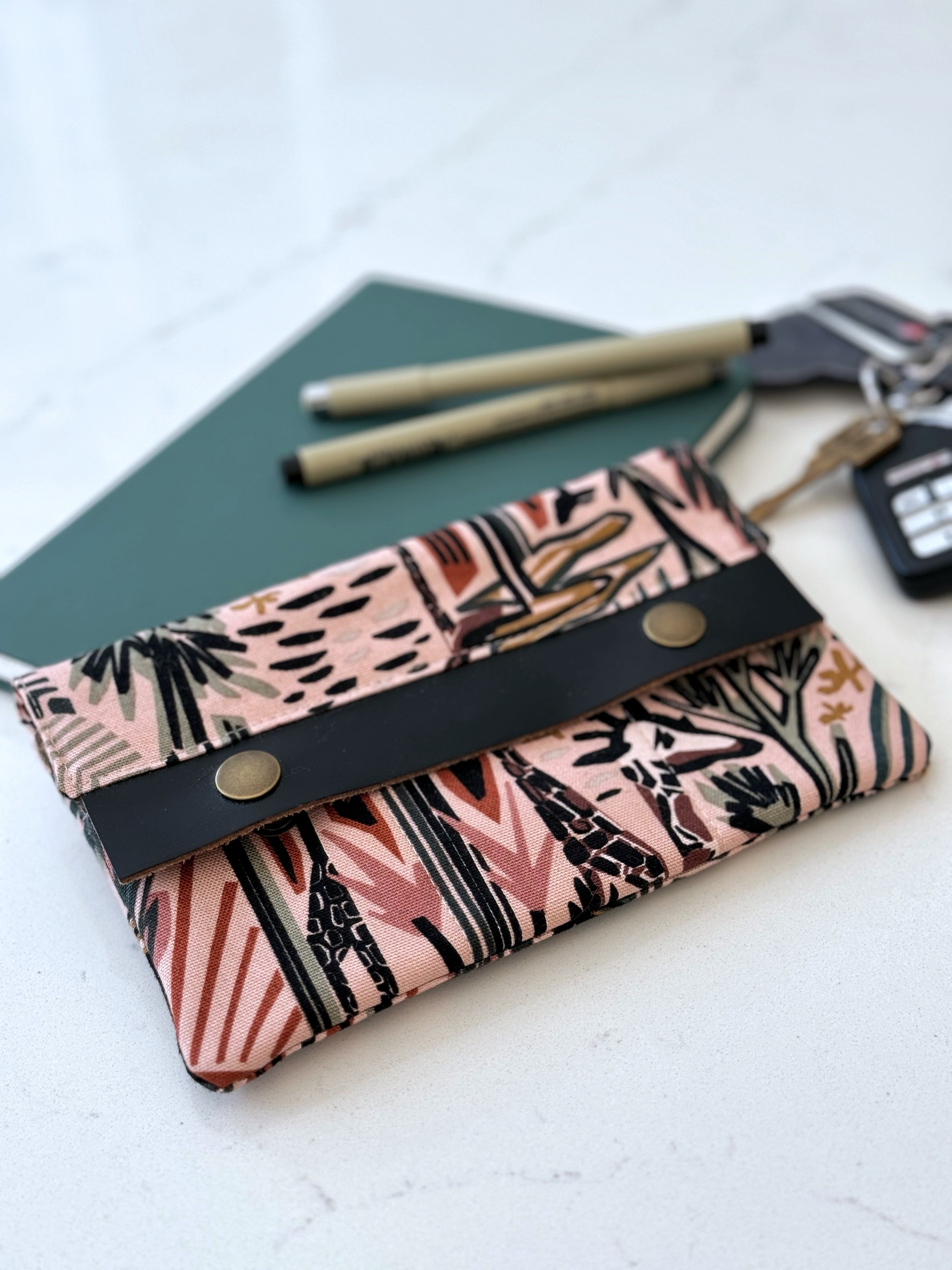 The Janet - Full Size Wallet in Canvas Giraffe Theme - KrisChris
