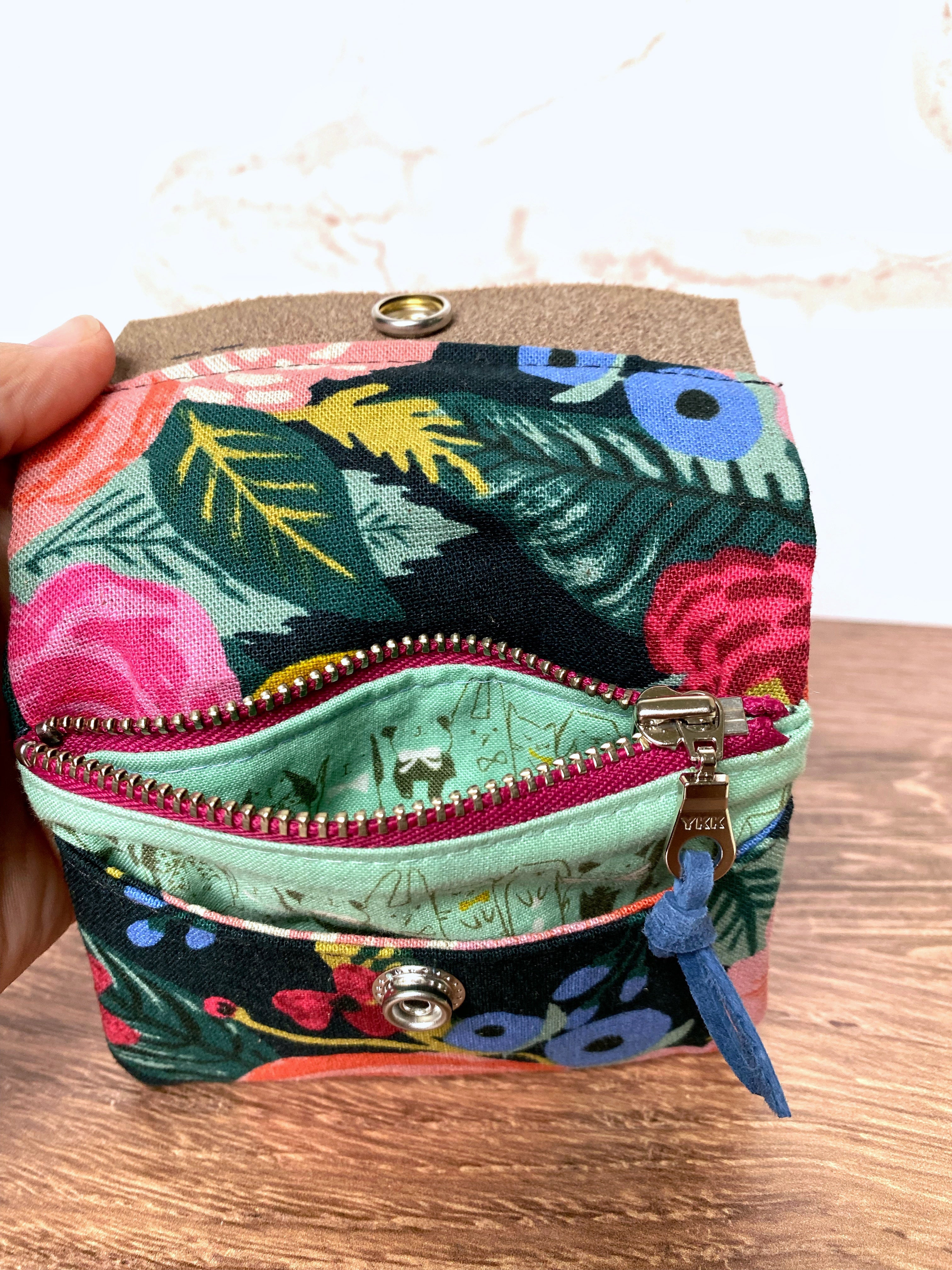 The Mini Janet - Half Size Wallet in Bright Floral Canvas - KrisChris