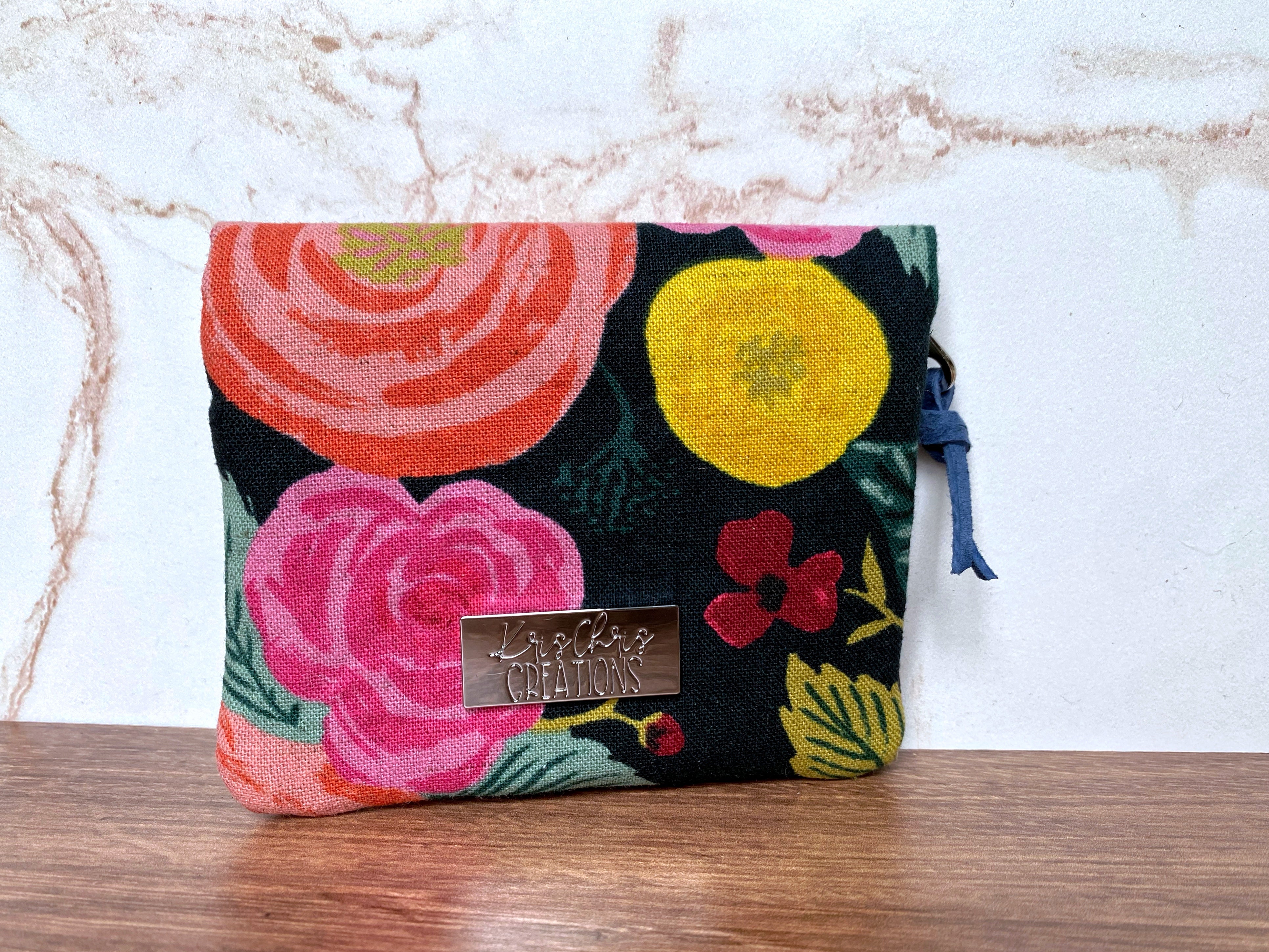 The Mini Janet - Half Size Wallet in Bright Floral Canvas - KrisChris