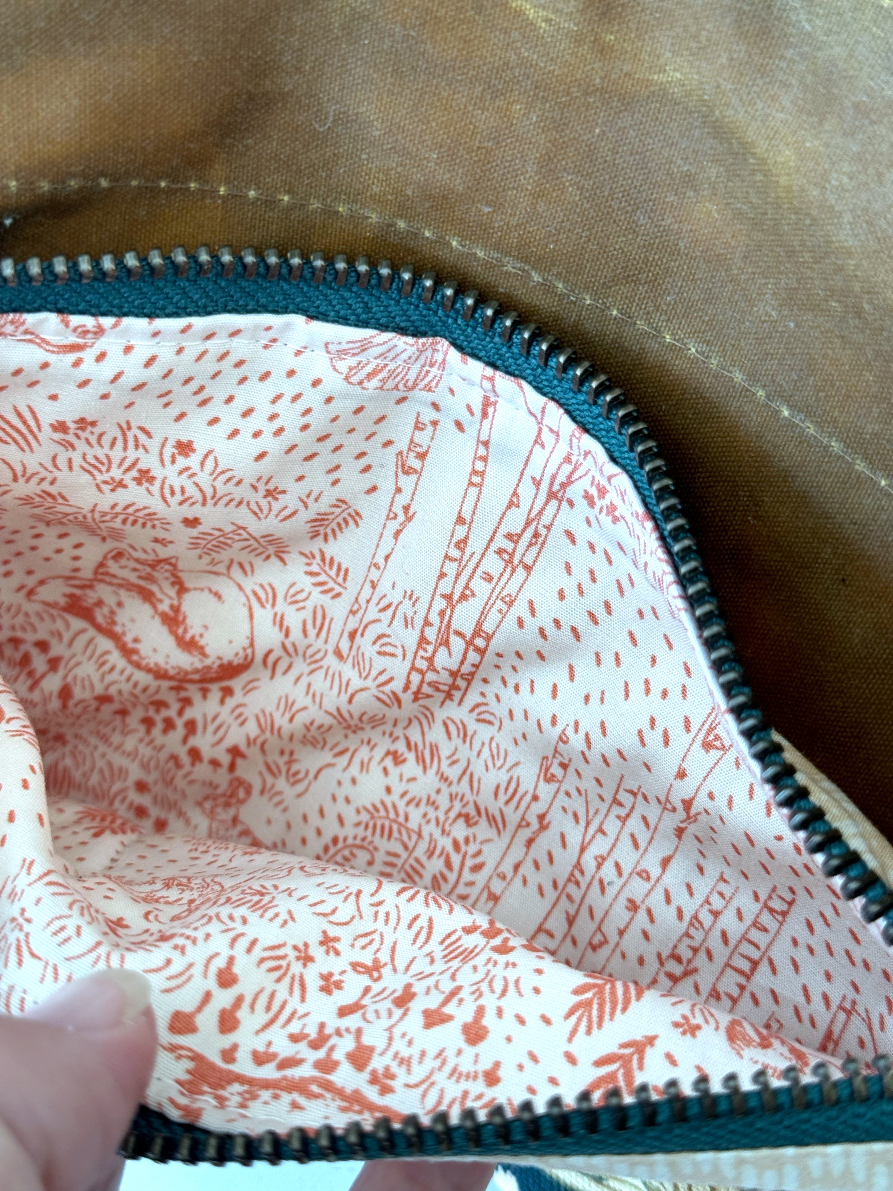 The Janet - Full Size Wallet in Floral Green Illustrated Canvas - KrisChris