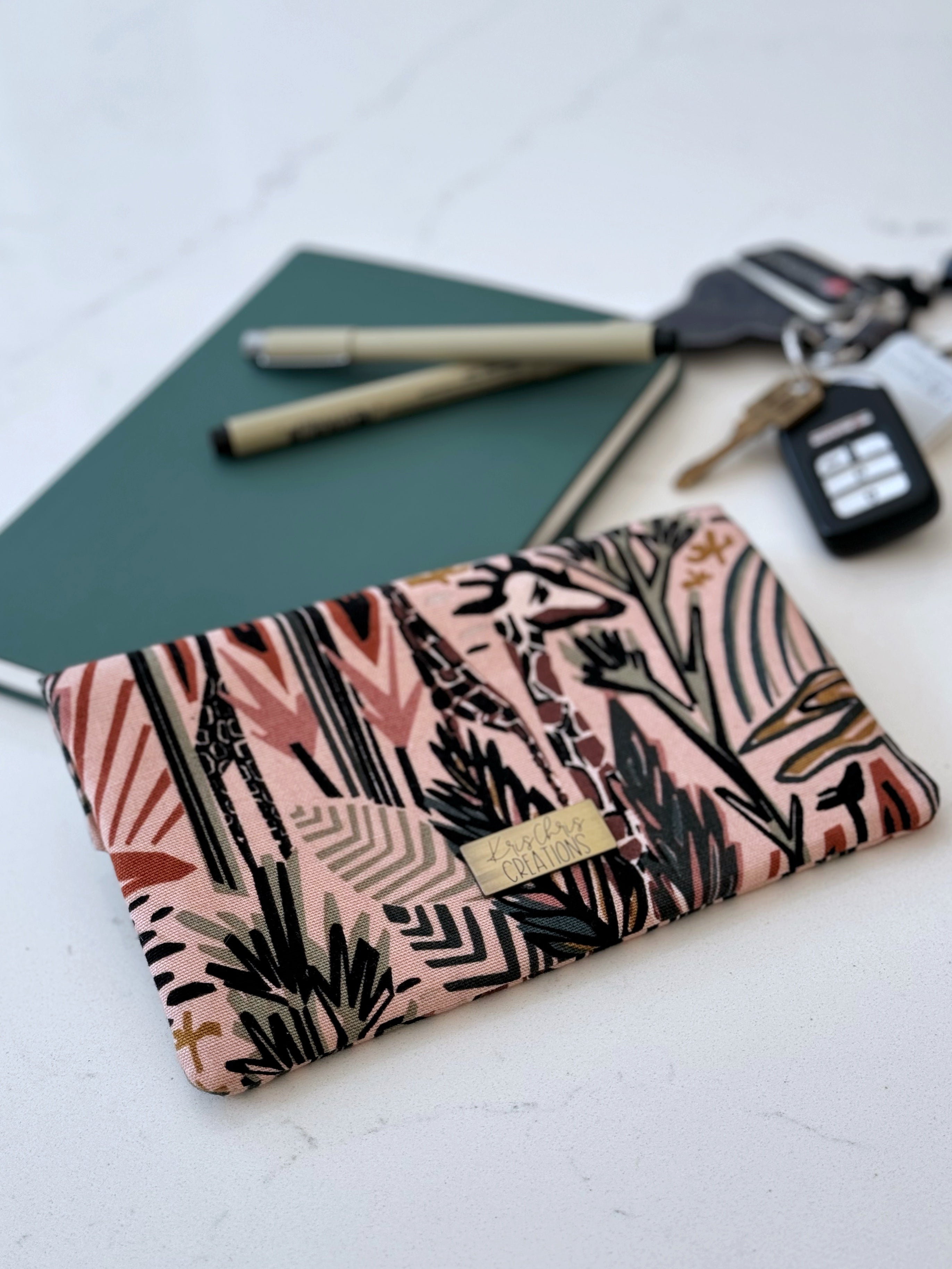 The Janet - Full Size Wallet in Canvas Giraffe Theme - KrisChris