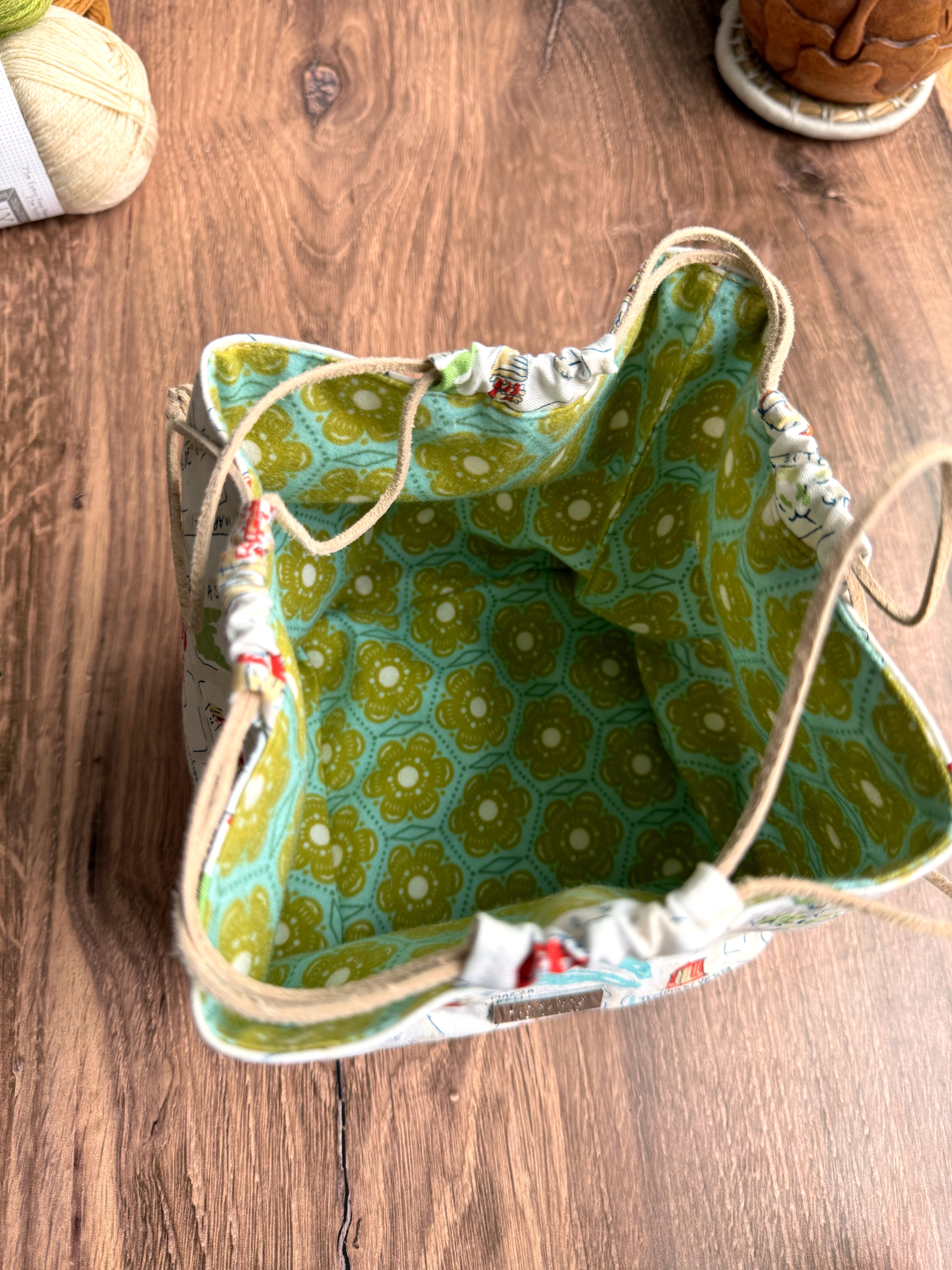 The Pat Pouch - Japanese Drawstring Bag in Italian Travel Fabric - KrisChris