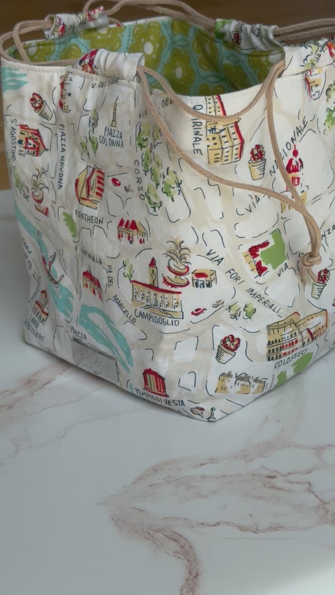 The Pat Pouch - Japanese Drawstring Bag in Italian Travel Fabric