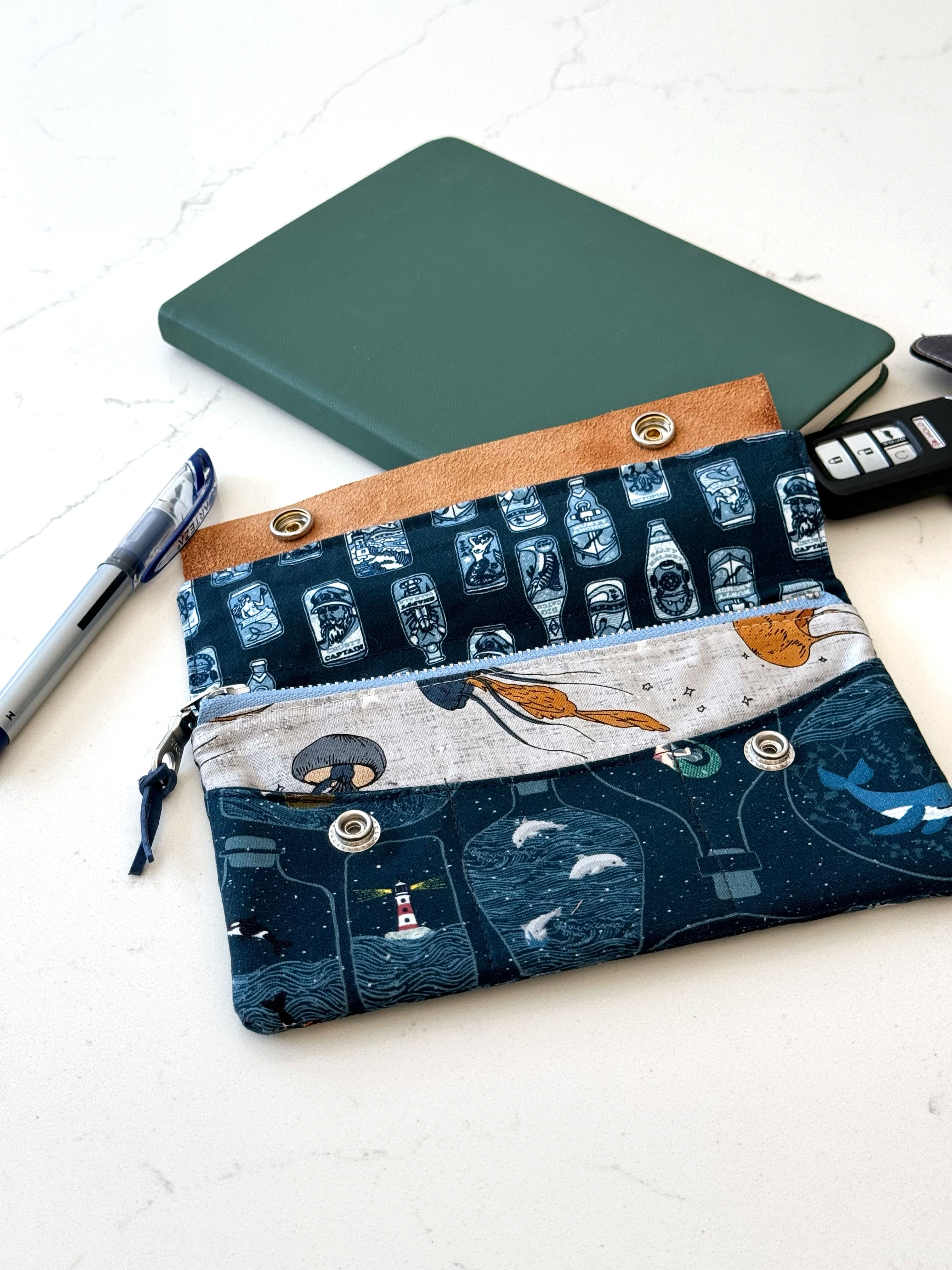 The Janet - Full Size Wallet in Imaginative Nautical Theme - KrisChris 