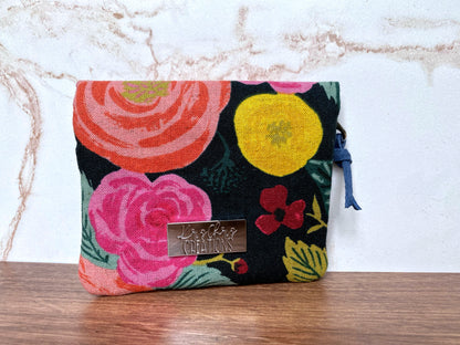 The Mini Janet - Half Size Wallet in Bright Floral Canvas - KrisChris 