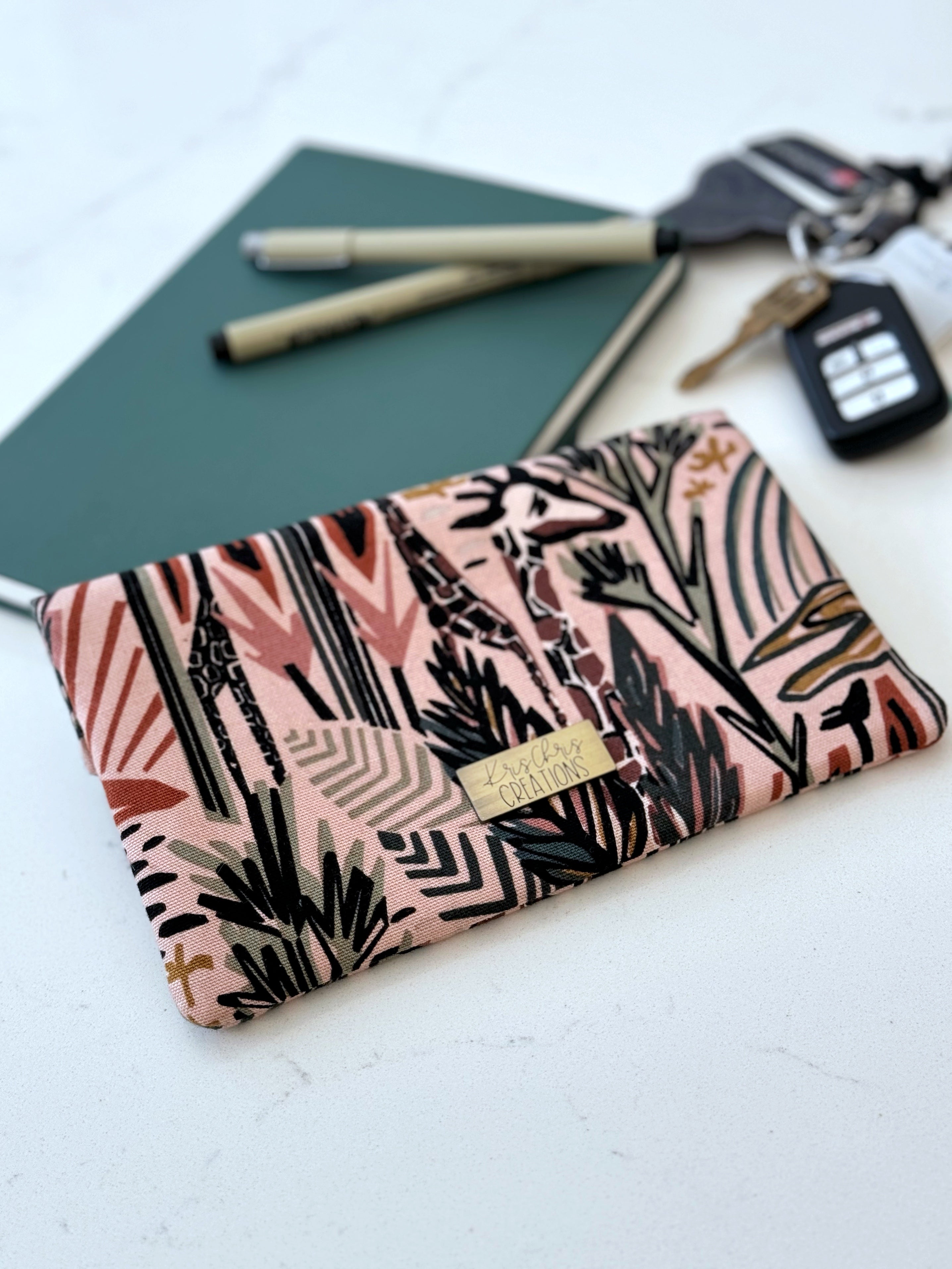 The Janet - Full Size Wallet in Canvas Giraffe Theme - KrisChris 