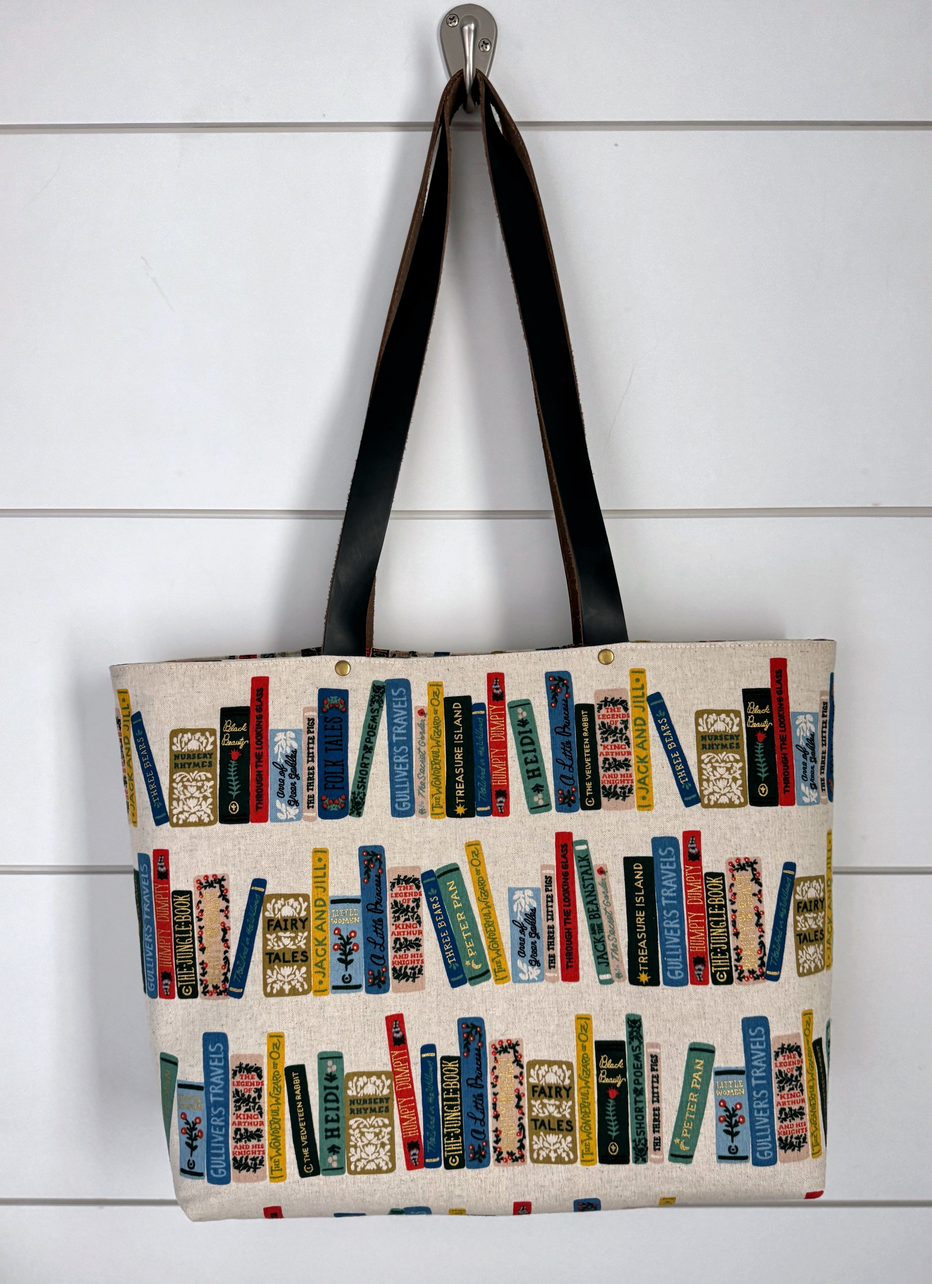 The Jody - Everyday Tote Bag in Classic Book Canvas with Navy Waxed Canvas Lining