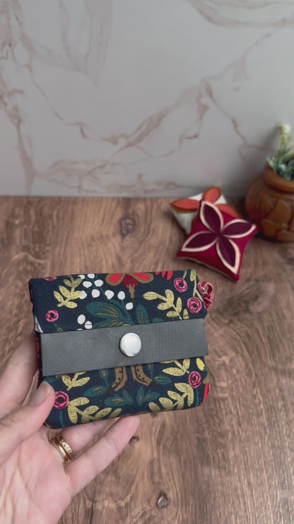 The Mini Janet - Half Size Wallet in Alice in Wonderland Canvas Fabric